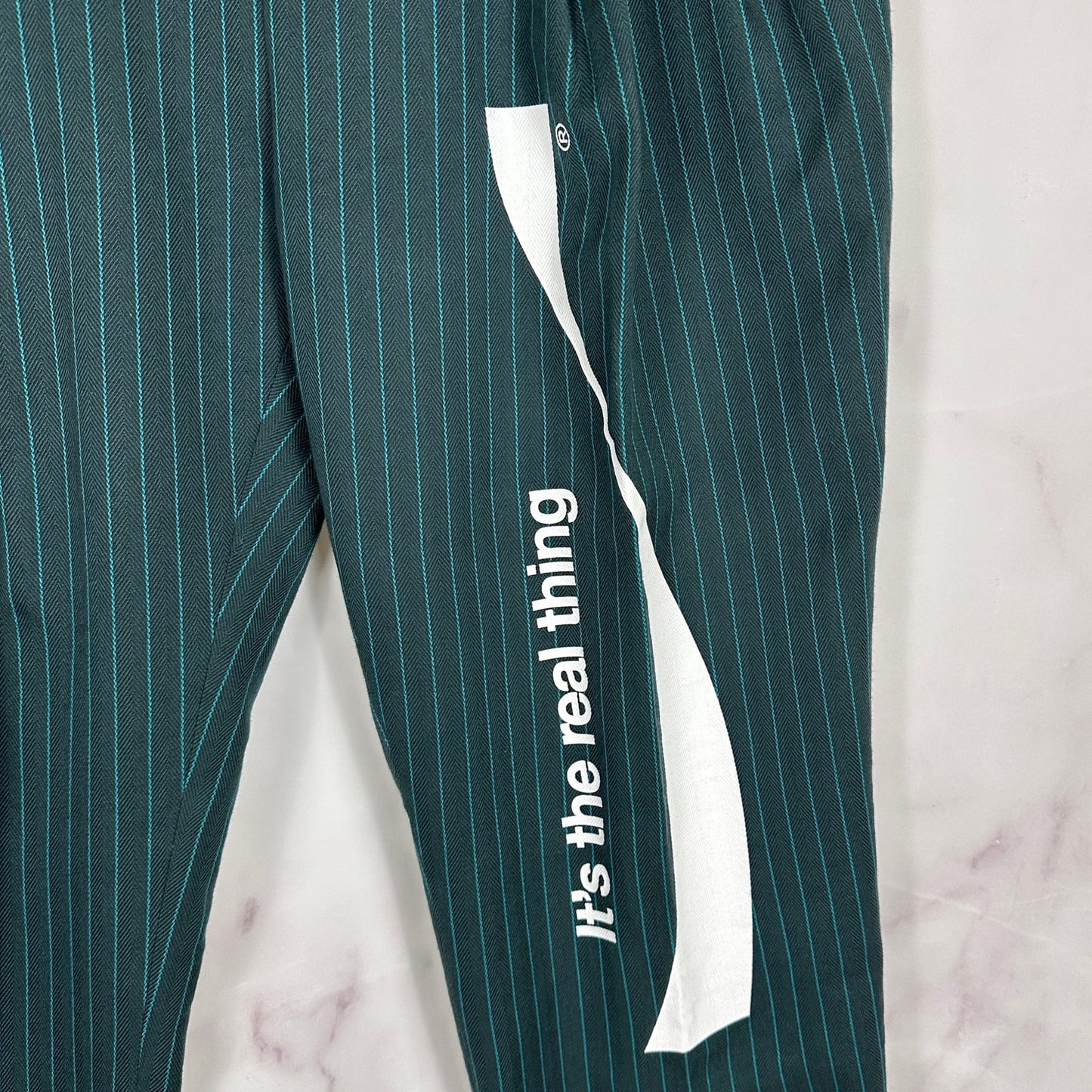 Facetasm x Coca-Cola Green Two Tuck Stripe Pants