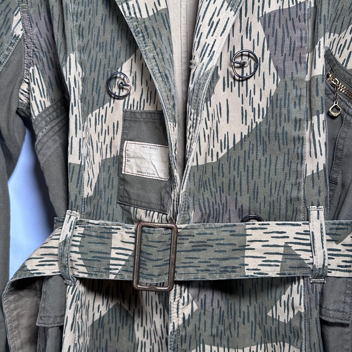 Kapital Military-Style Rain Camo Belted Parka
