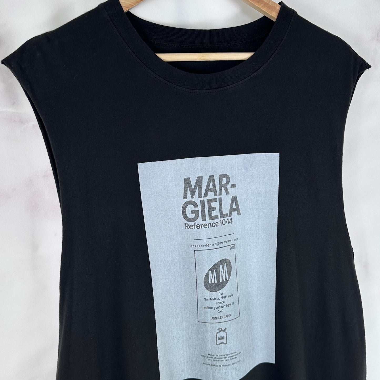 Maison Margiela Reference 10:14 Black Garment Dyed Sleeveless Tee