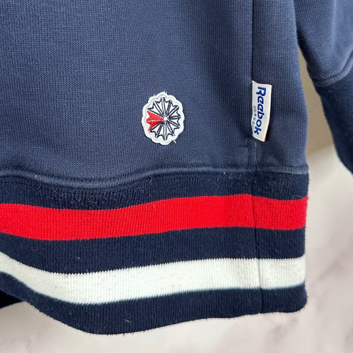 BEAMS x Reebok Classic Navy Tennis V-Neck Sweatshirt