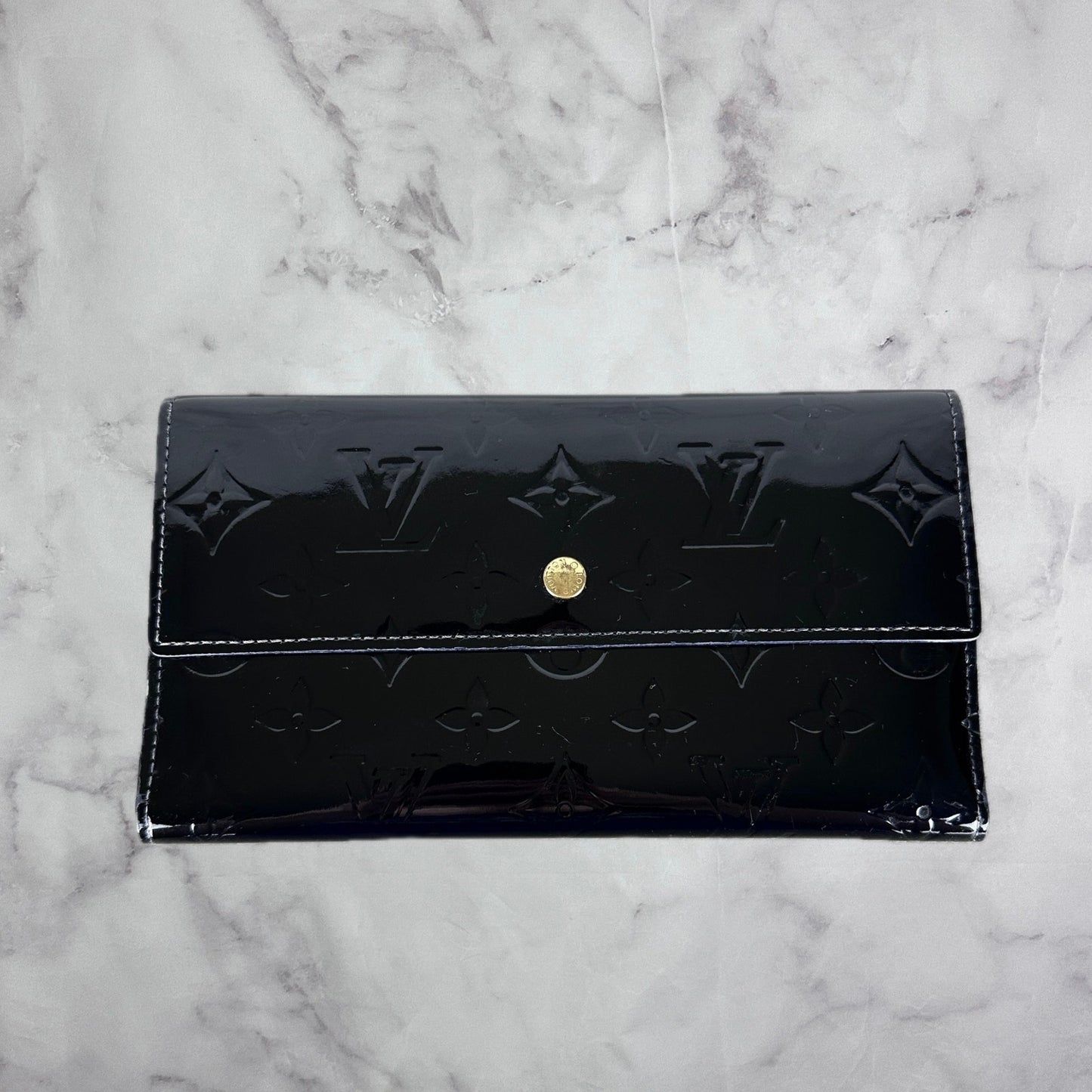 Louis Vuitton Black Monogram Vernis Patent Leather Wallet