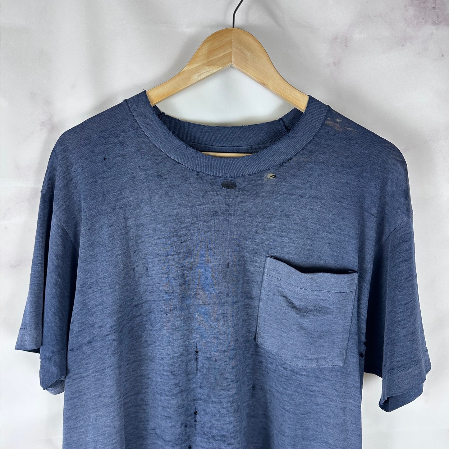 Vintage Thrashed Navy Pocket Tee