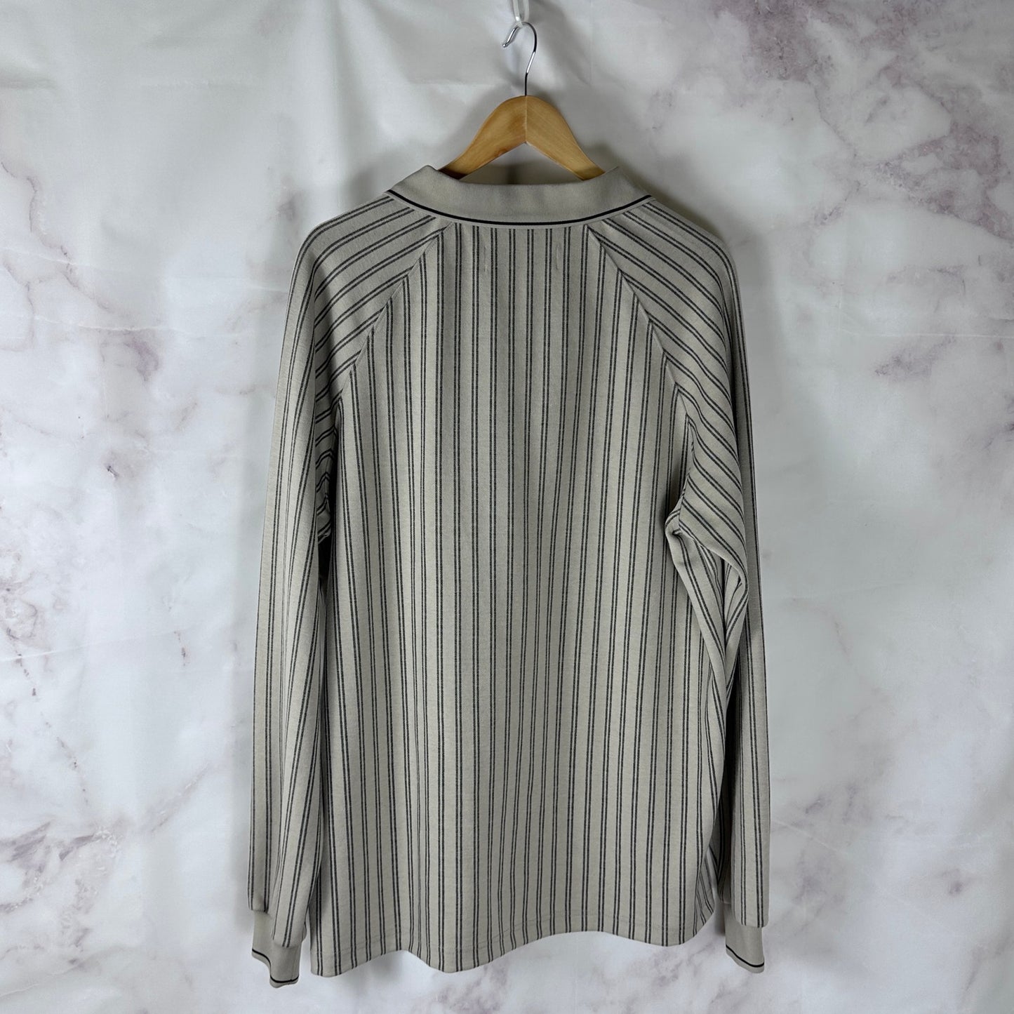 Metalwood Studio Striped LS Polo Quarter Zip