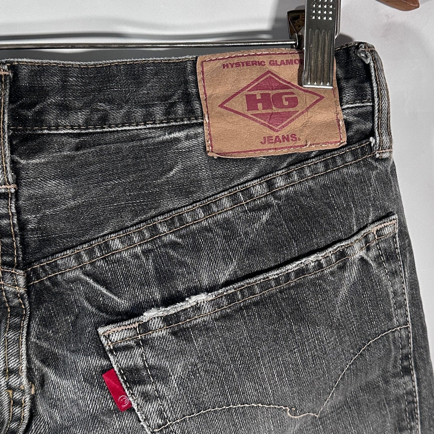 Hysteric Glamour Grey Wash Distressed Denim