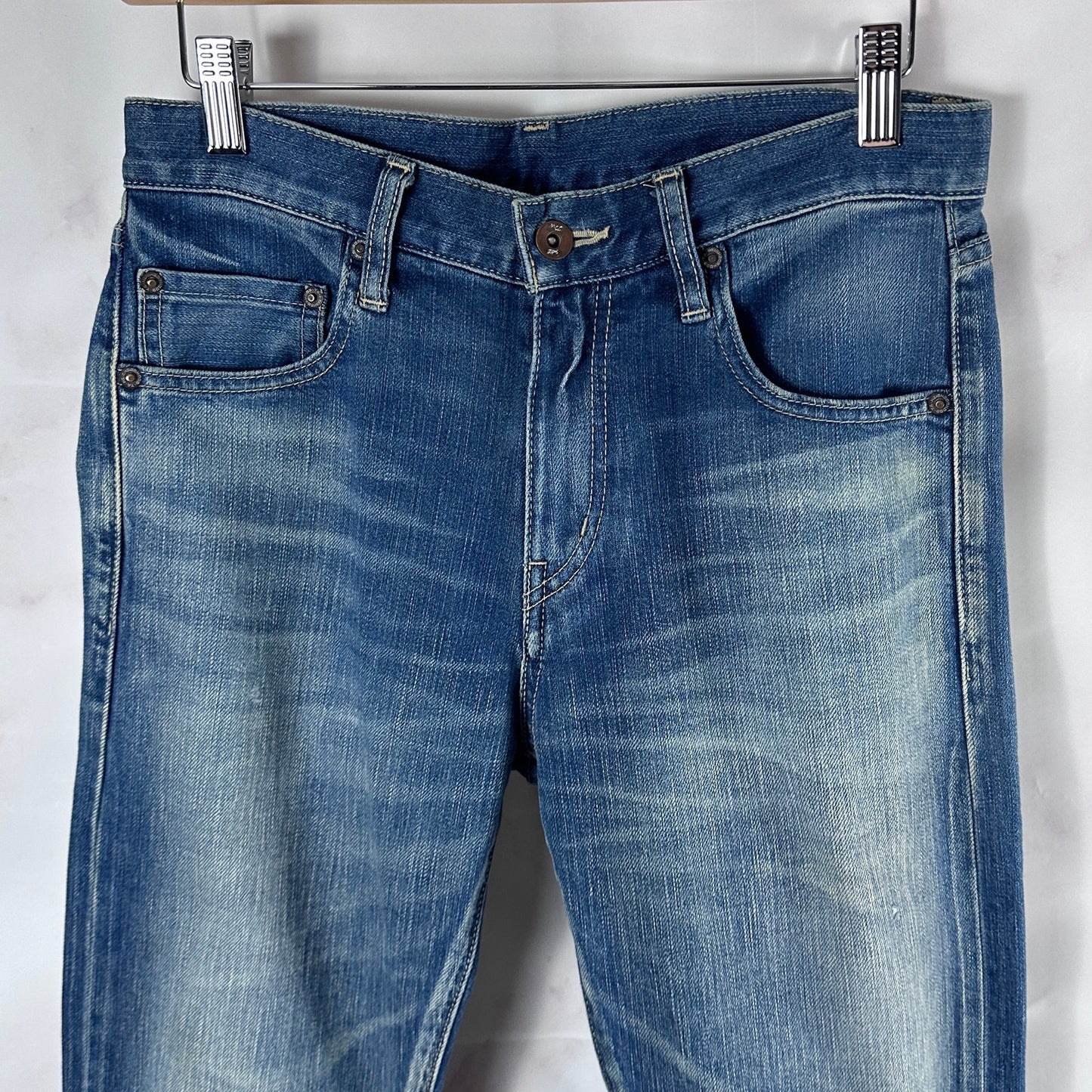 Neighborhood Distressed Slim Blue Japanese Denim
