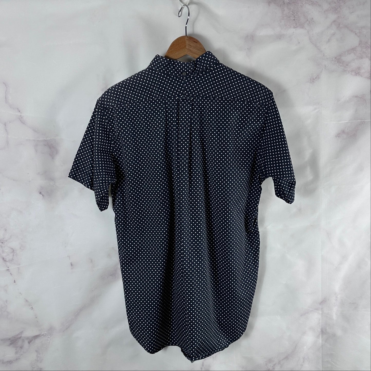 Engineered Garments Navy Polka Dot Button-Up Pullover S/S Shirt