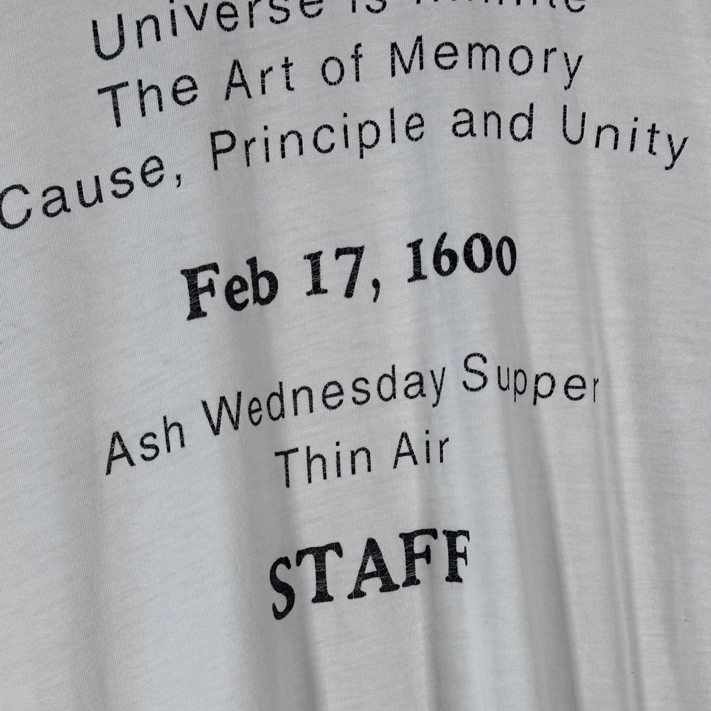 RAF Simons S/S05 Staff ‘Thin Air’ White Text Tee