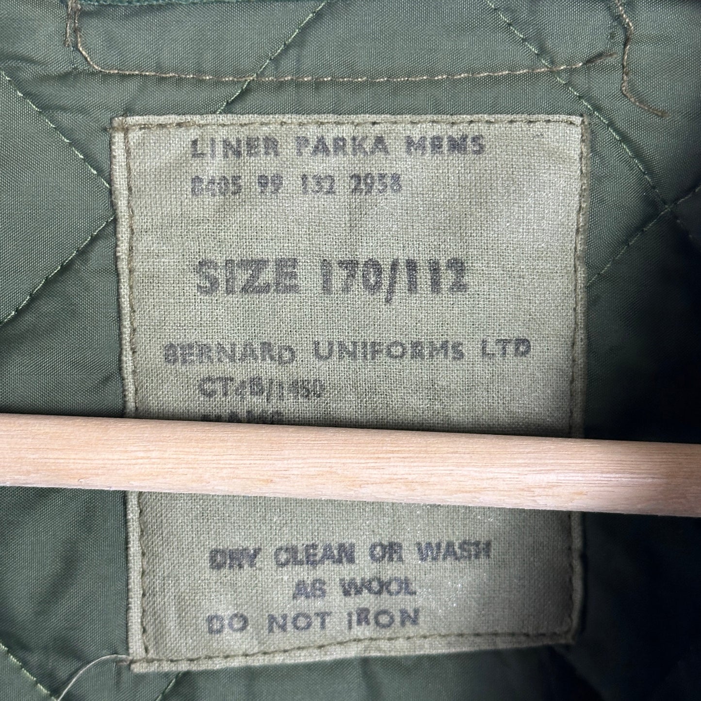 Vintage British Army Green Parka Liner