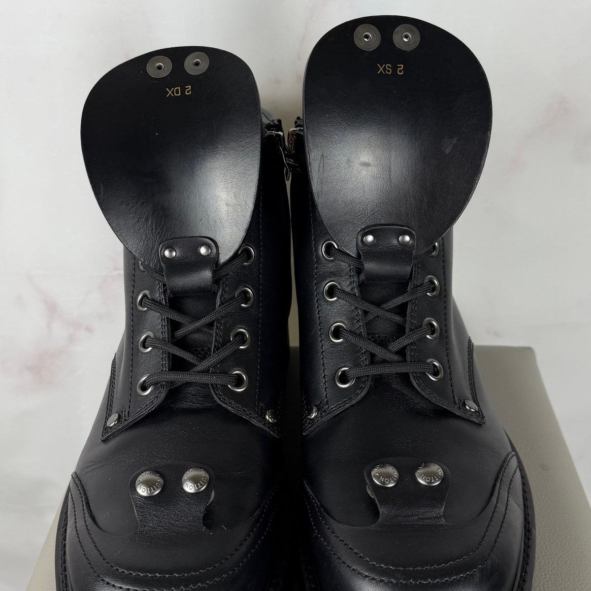 Louis Vuitton x Nigo Oberkampf LV Made Black Leather Ankle Boot