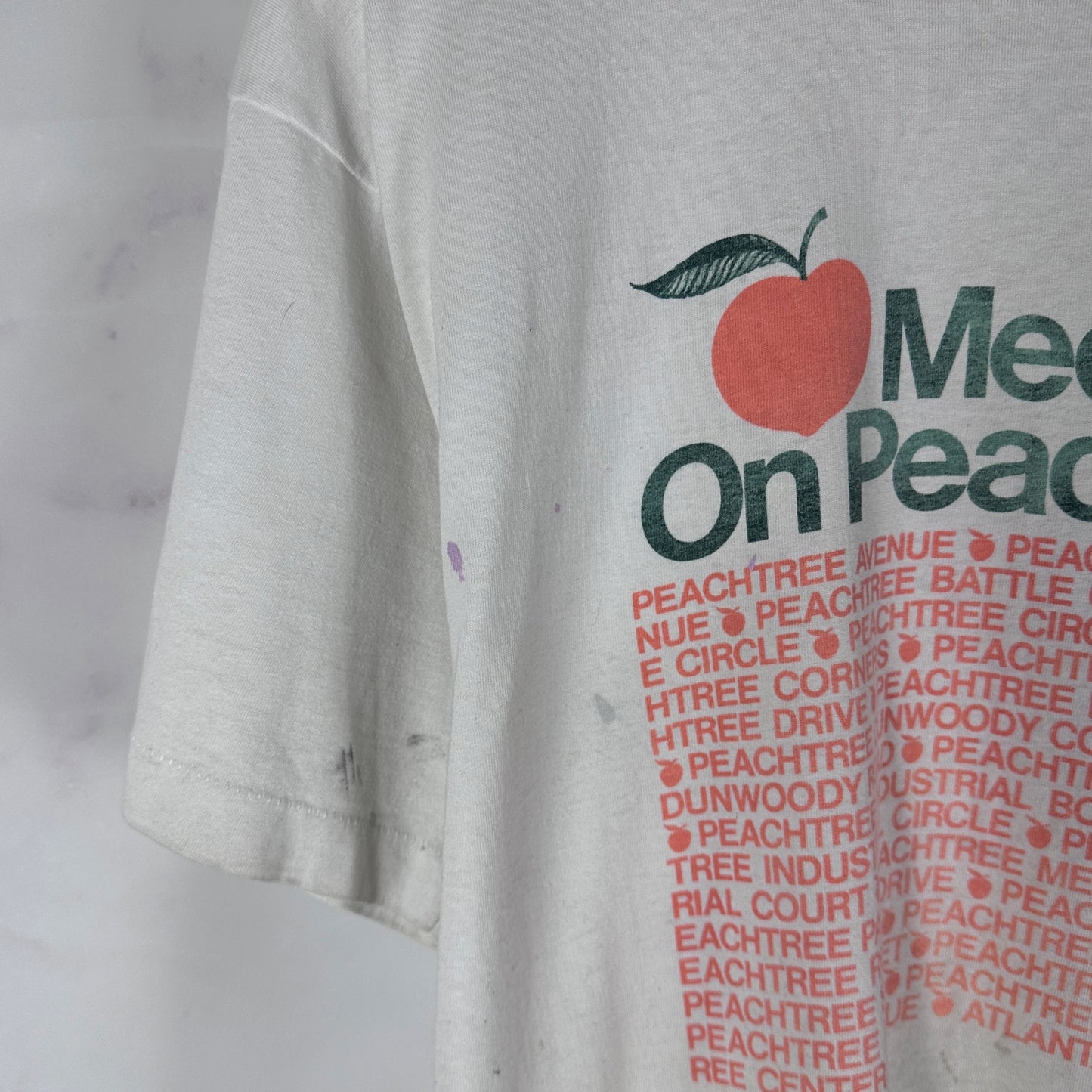 Vintage 80s Meet Me On Peachtree Atlanta Graphic Tee