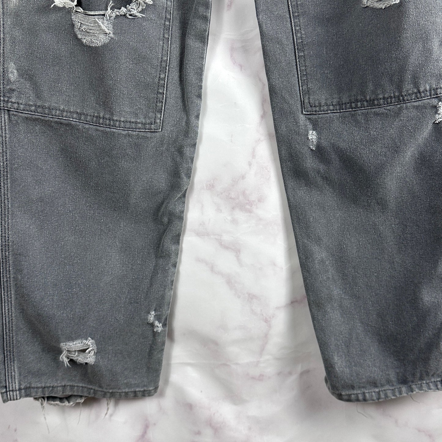 Alyx Distressed Grey Double Knee Slacker Carpenter Pants & Belt
