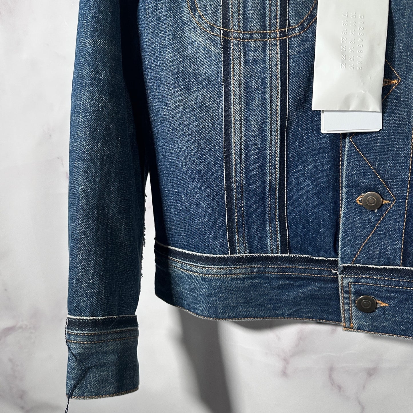 Maison Margiela x Pendleton Layered Distressed Denim Trucker Jacket