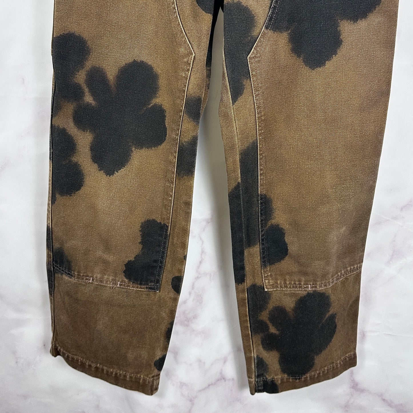 Stussy Floral Dye Double Knee Brown Work Pant