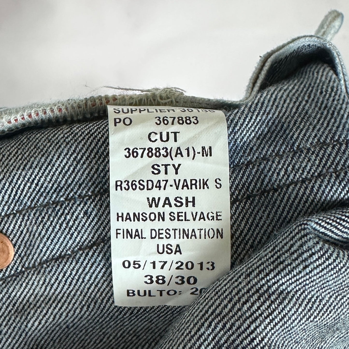 Polo Ralph Lauren PRL 867 Raw Selvedge Denim