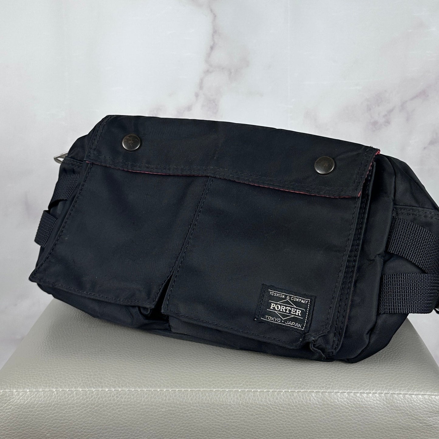 Porter Yoshida & Co. Black/Red Tanker Bag