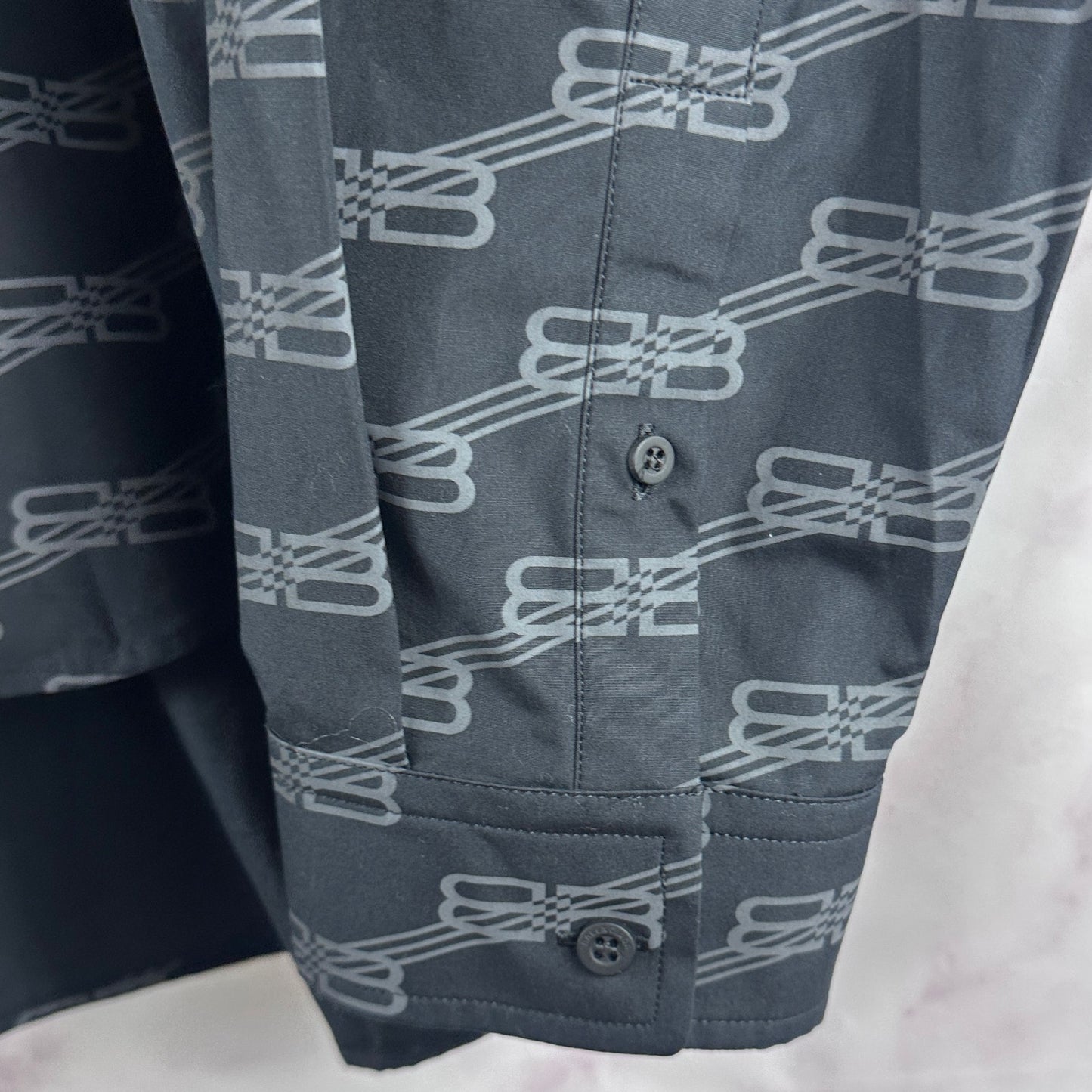 Balenciaga Monogram Black Button-Up Shirt