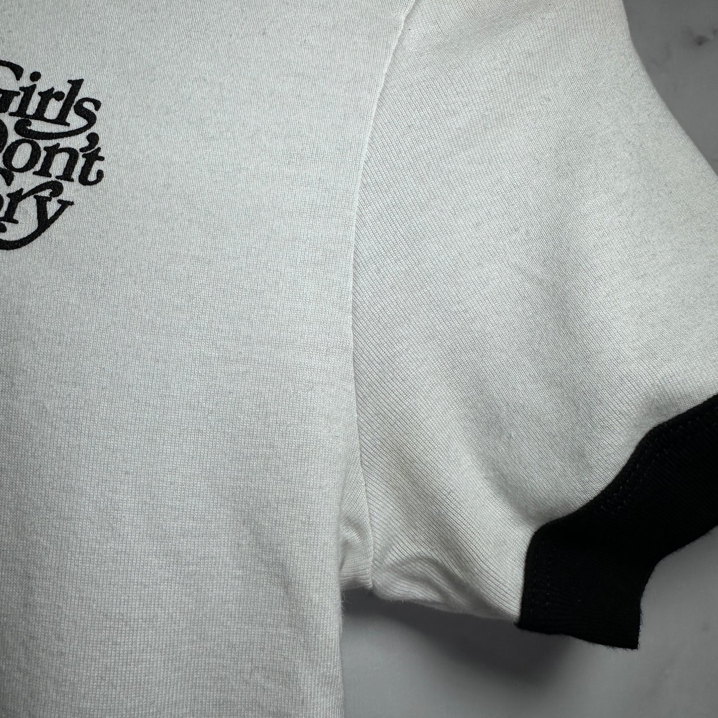 Girls Don’t Cry Ringer Cropped Baby Tee