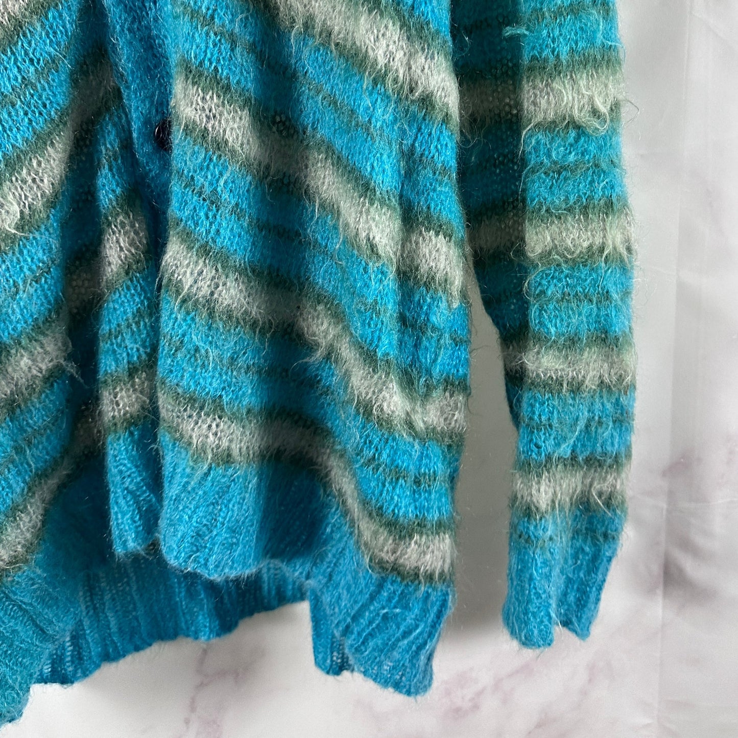 Marni Fuzzy Wuzzy Mohair Striped Cardigan