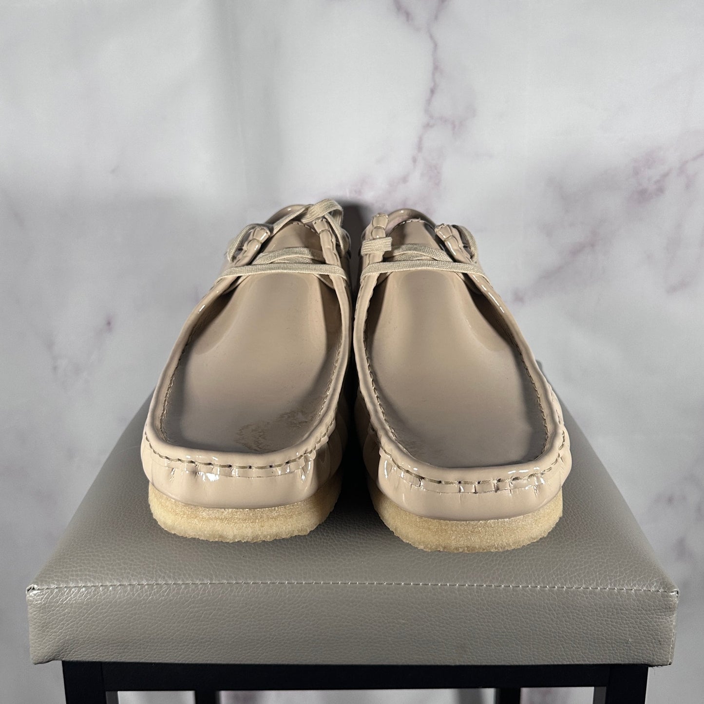 Supreme x Clarks Wallabee Patent Leather Natural Tan