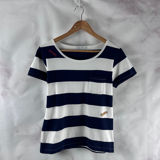 Hysteric Glamour Embroidered Striped Tee