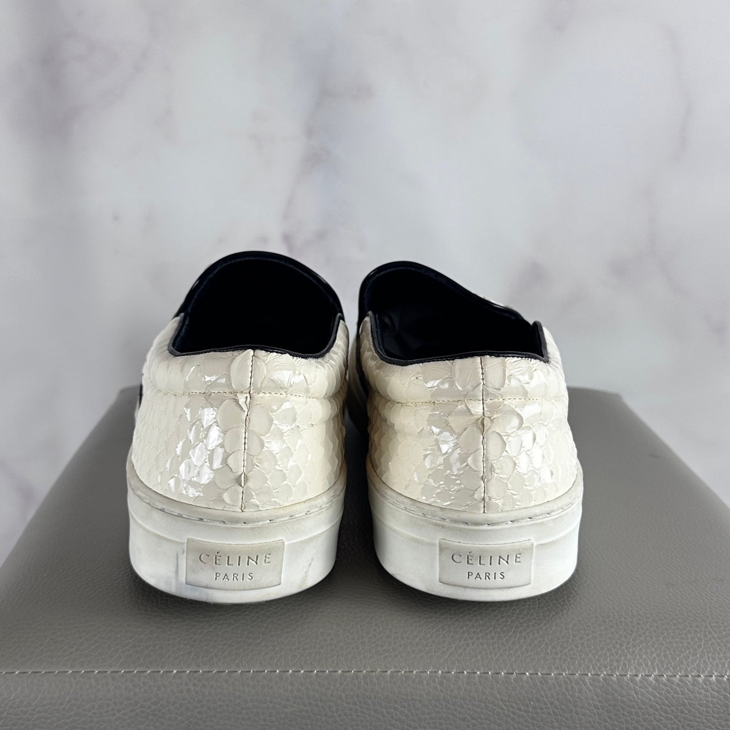 Celine Paris Glossy Python Slip-On