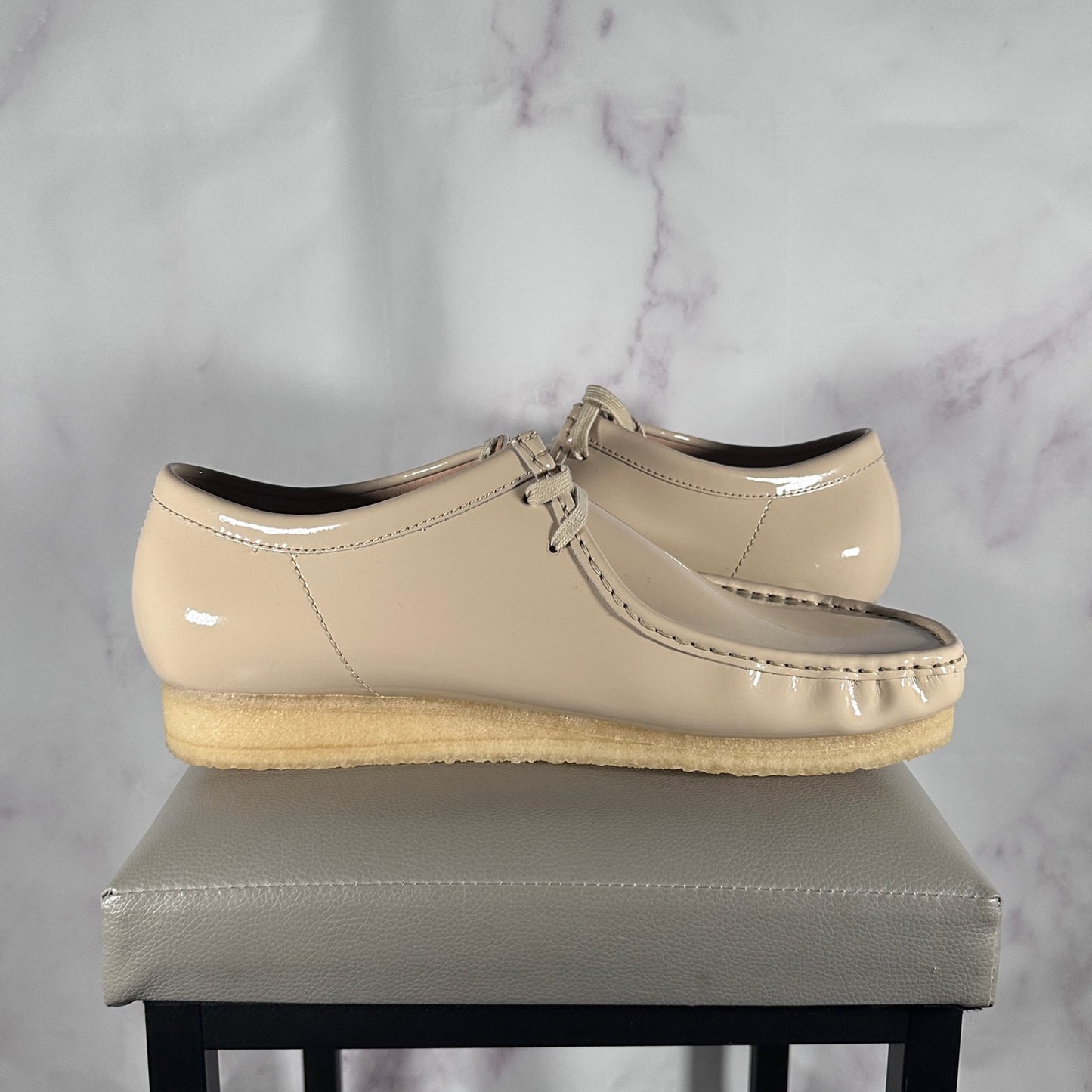 Supreme x Clarks Wallabee Patent Leather Natural Tan
