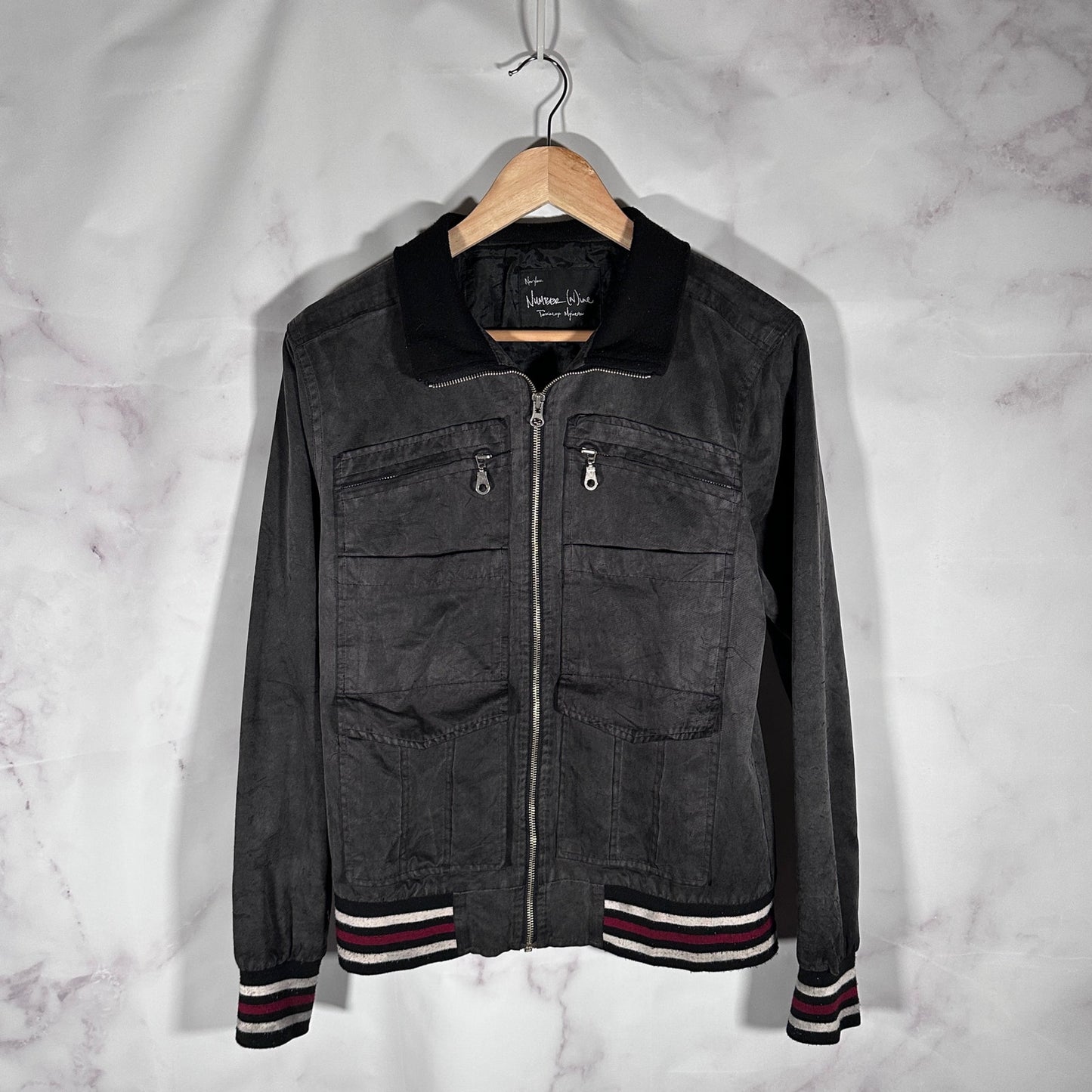 Number (N)ine Grey Baseball Jacket