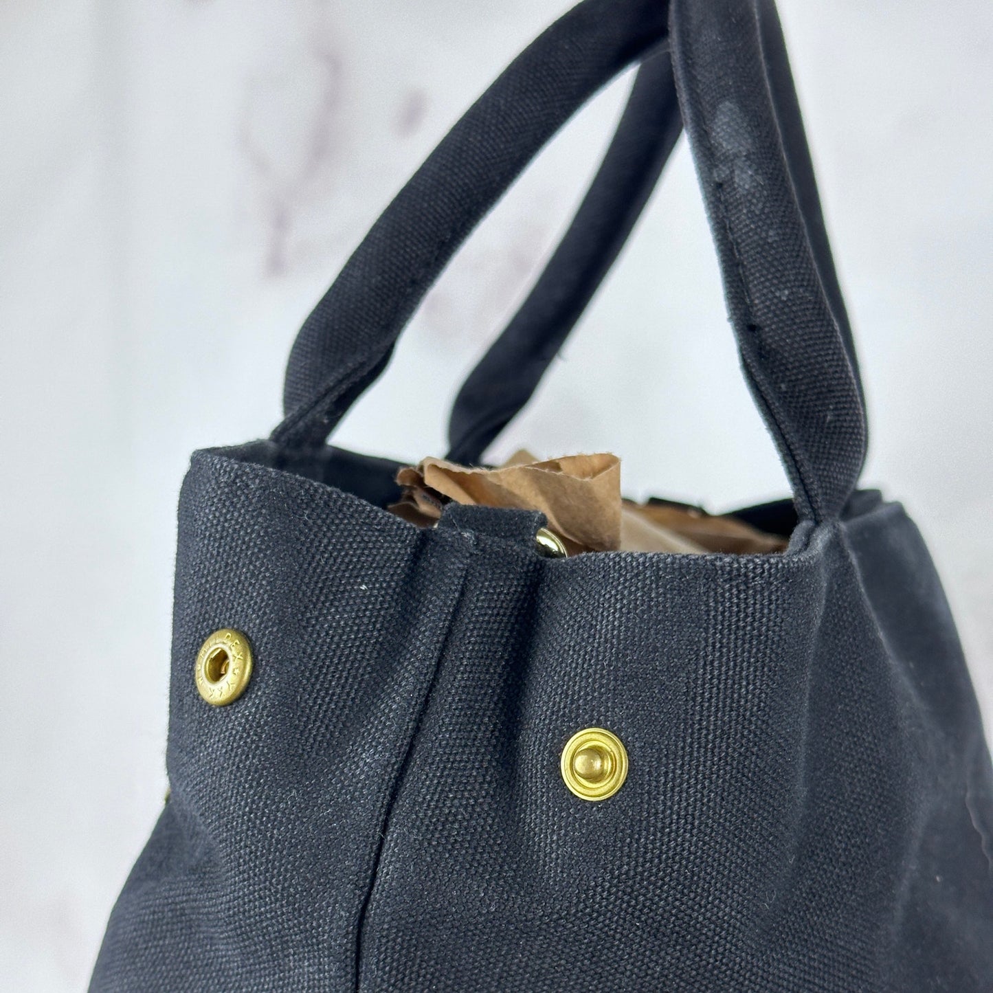 Ray BEAMS Star Studded Black Canvas Purse