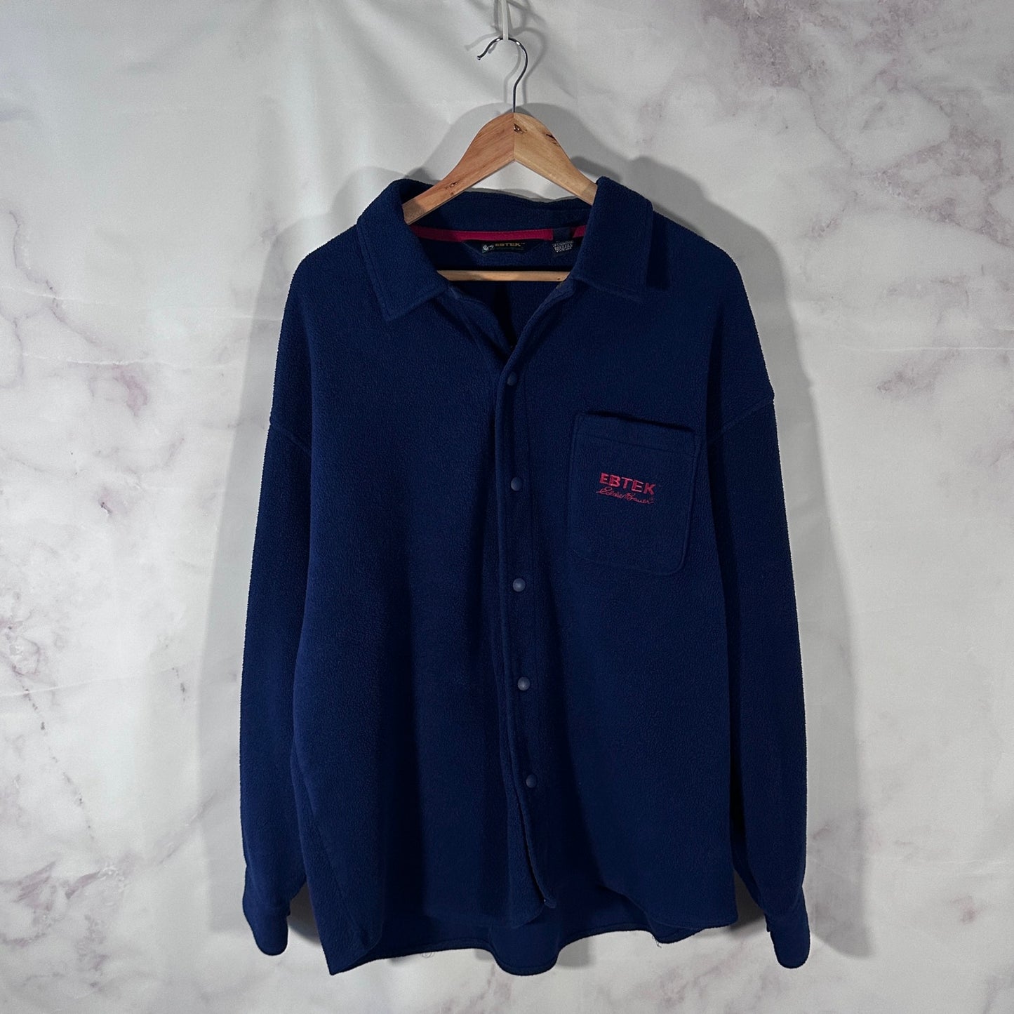 Eddie Bauer EBTEK Blue Fleece Button-Up Shirt