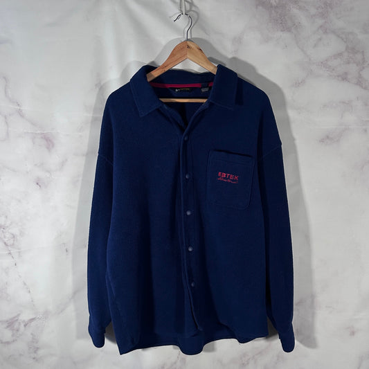 Eddie Bauer EBTEK Blue Fleece Button-Up Shirt