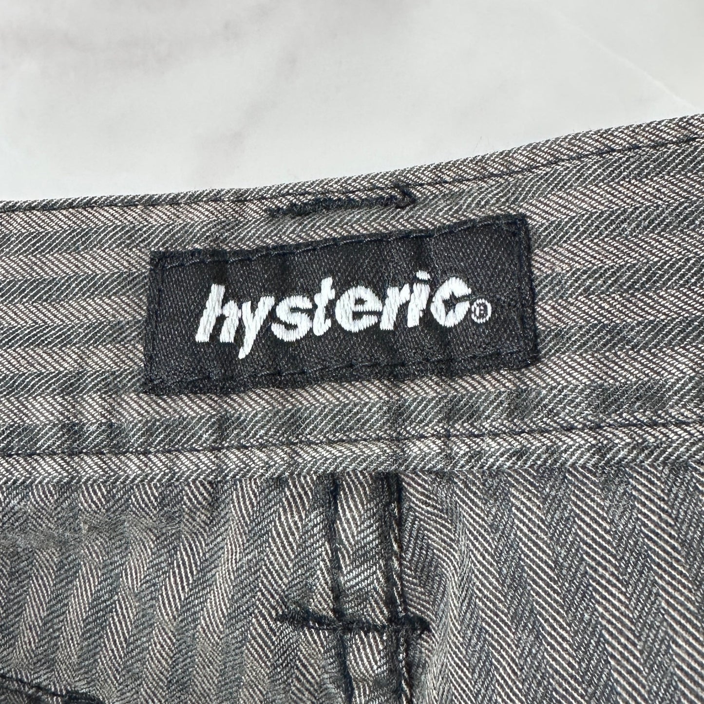 Hysteric Glamour Grey Striped Front Pocket Pants