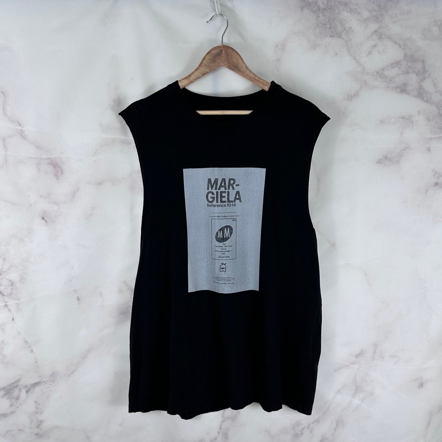 Maison Margiela Reference 10:14 Black Garment Dyed Sleeveless Tee