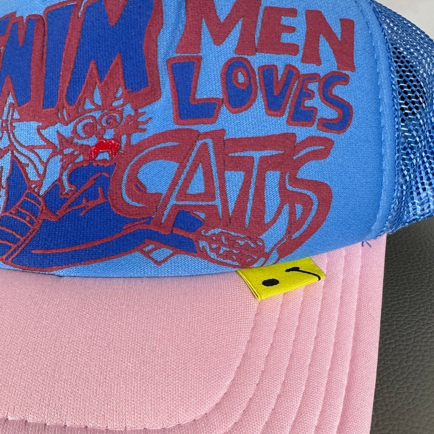 Kapital ‘Denim Men Loves Cats’ Pink/Blue Trucker Hat