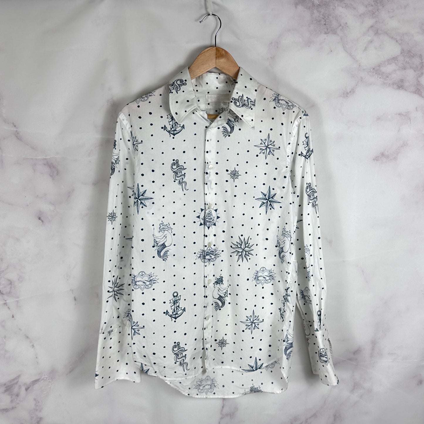 Alexander McQueen Lost At Sea Tattoo Button-Up Shirt