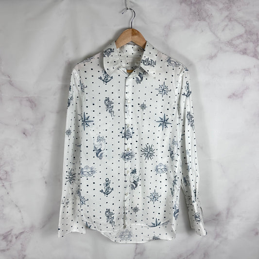 Alexander McQueen Lost At Sea Tattoo Button-Up Shirt
