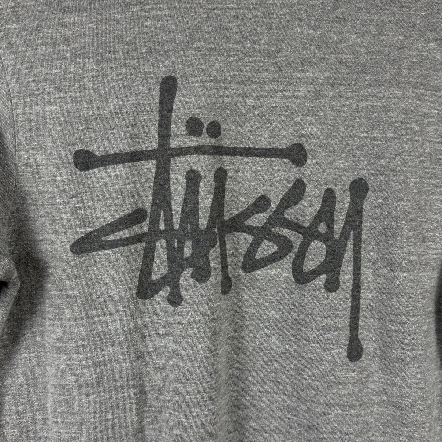 Stussy Heather Grey Logo Tee