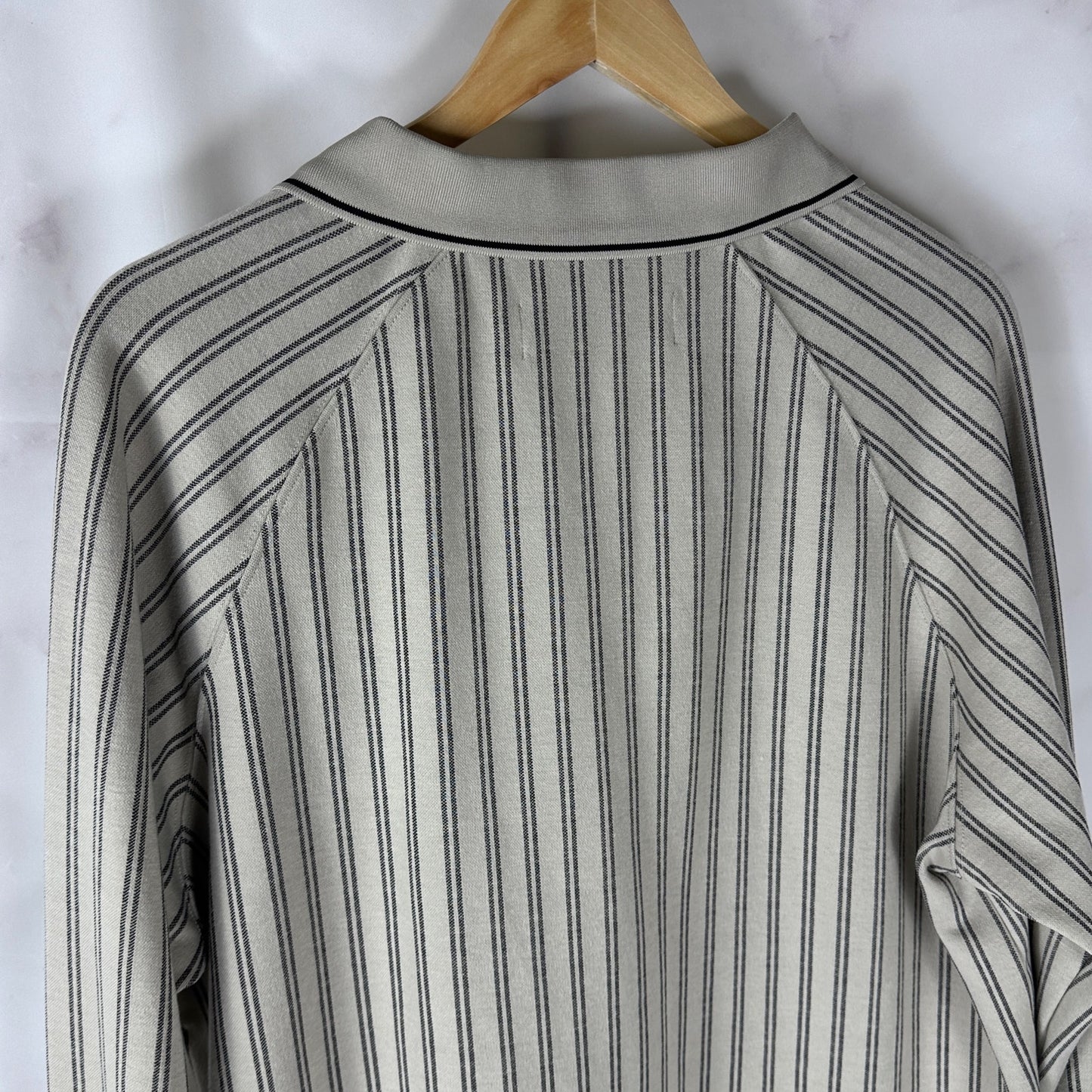 Metalwood Studio Striped LS Polo Quarter Zip