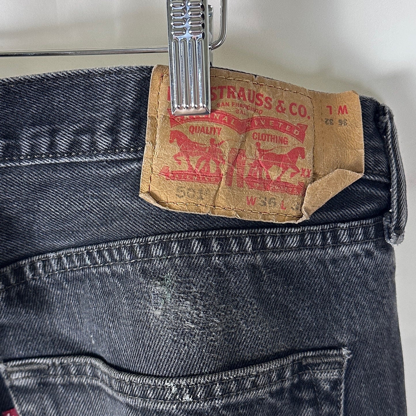 Vintage Levi’s 501 Black Painted Denim Jeans