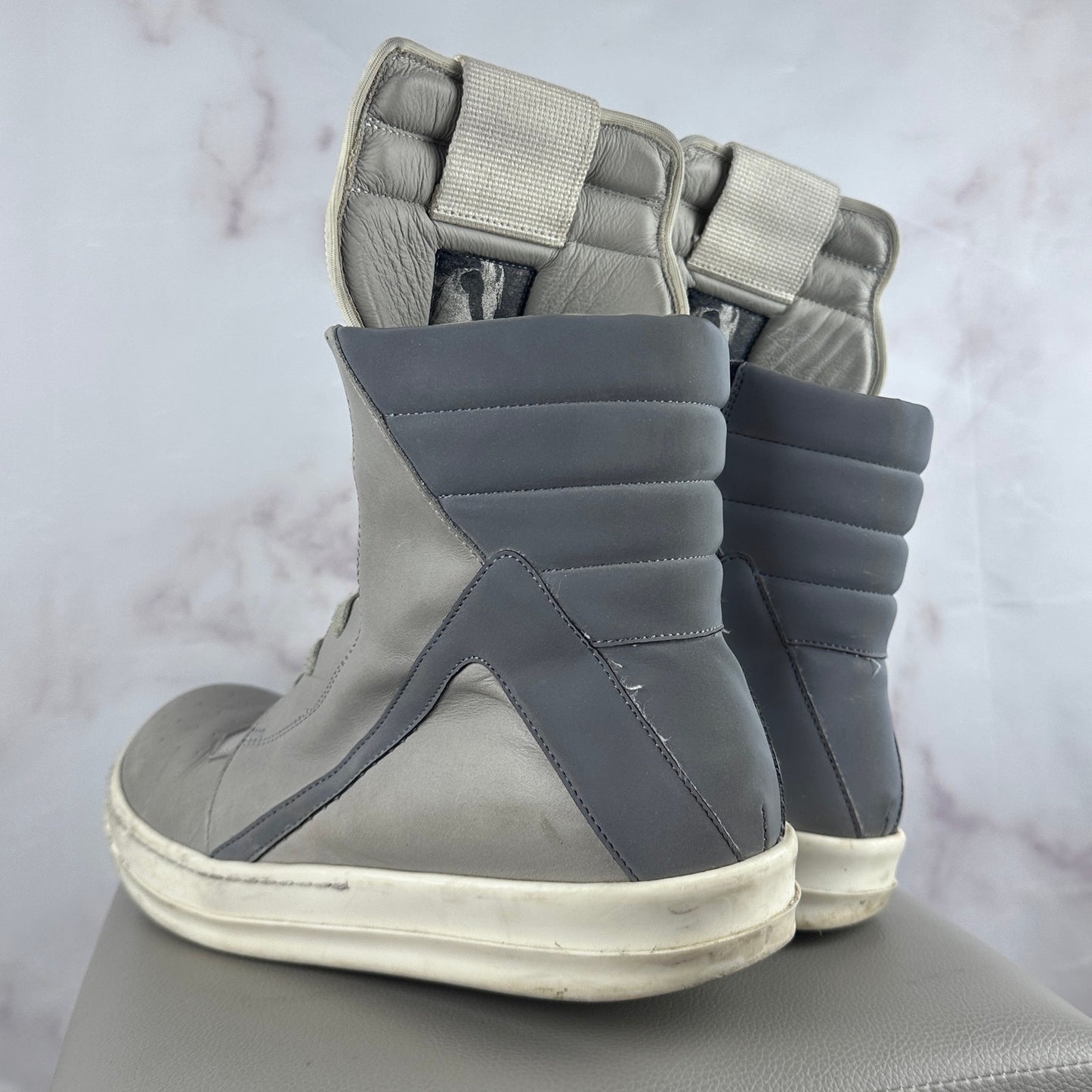 Rick Owens F/W22 Pearl Grey Reflective Geobasket
