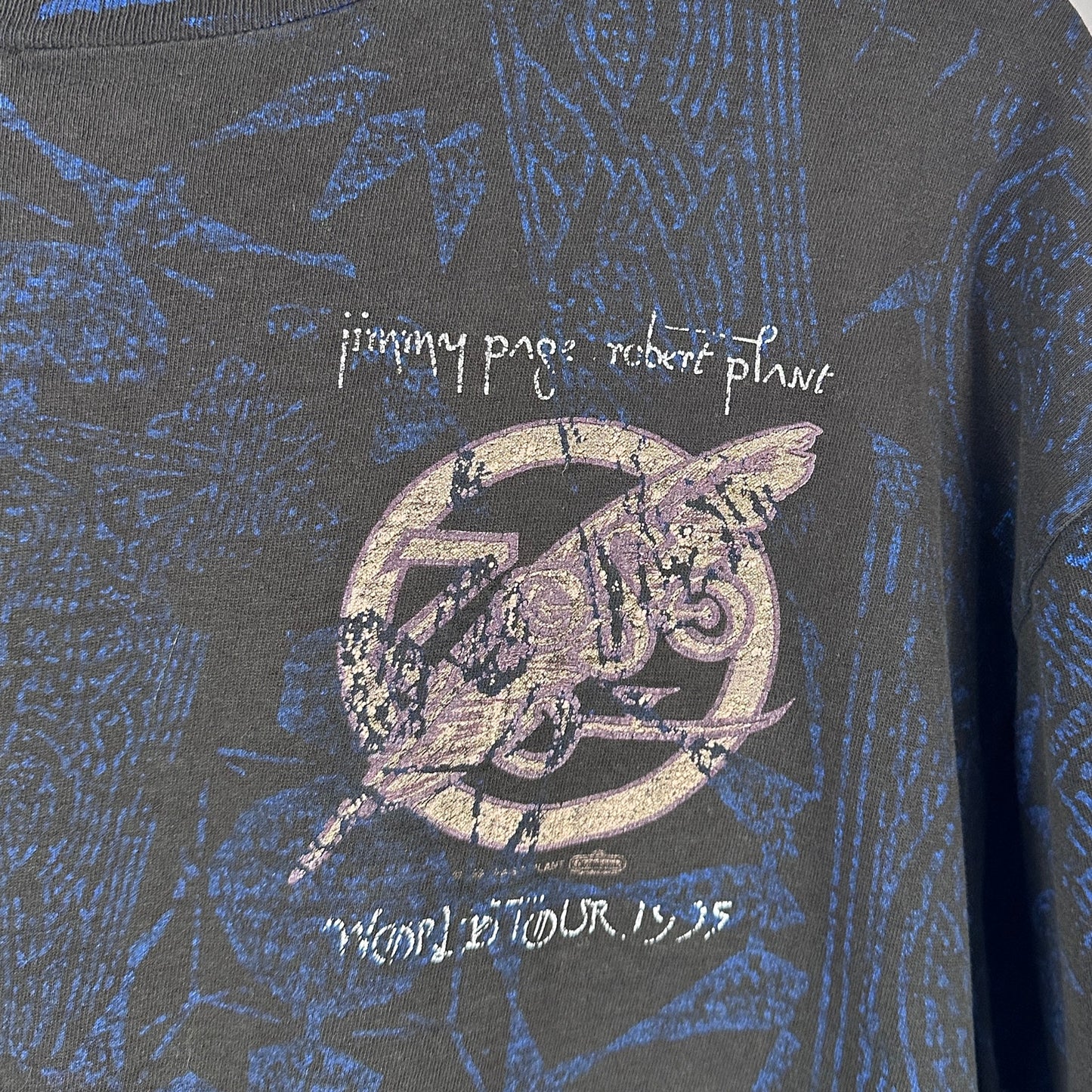 Jimmy Page Robert Plant 1995 World Tour All-Over Print Tee