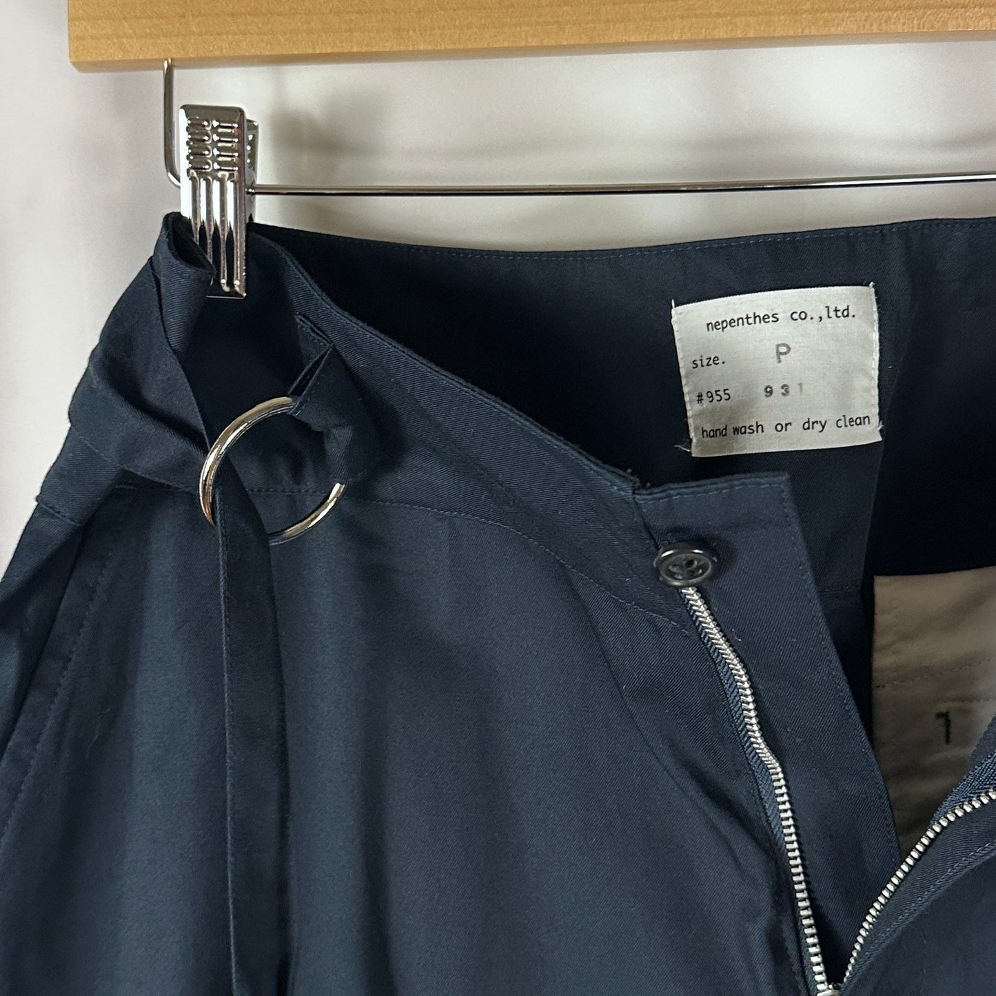 Nepenthes Navy Blue Waist Tie Pants