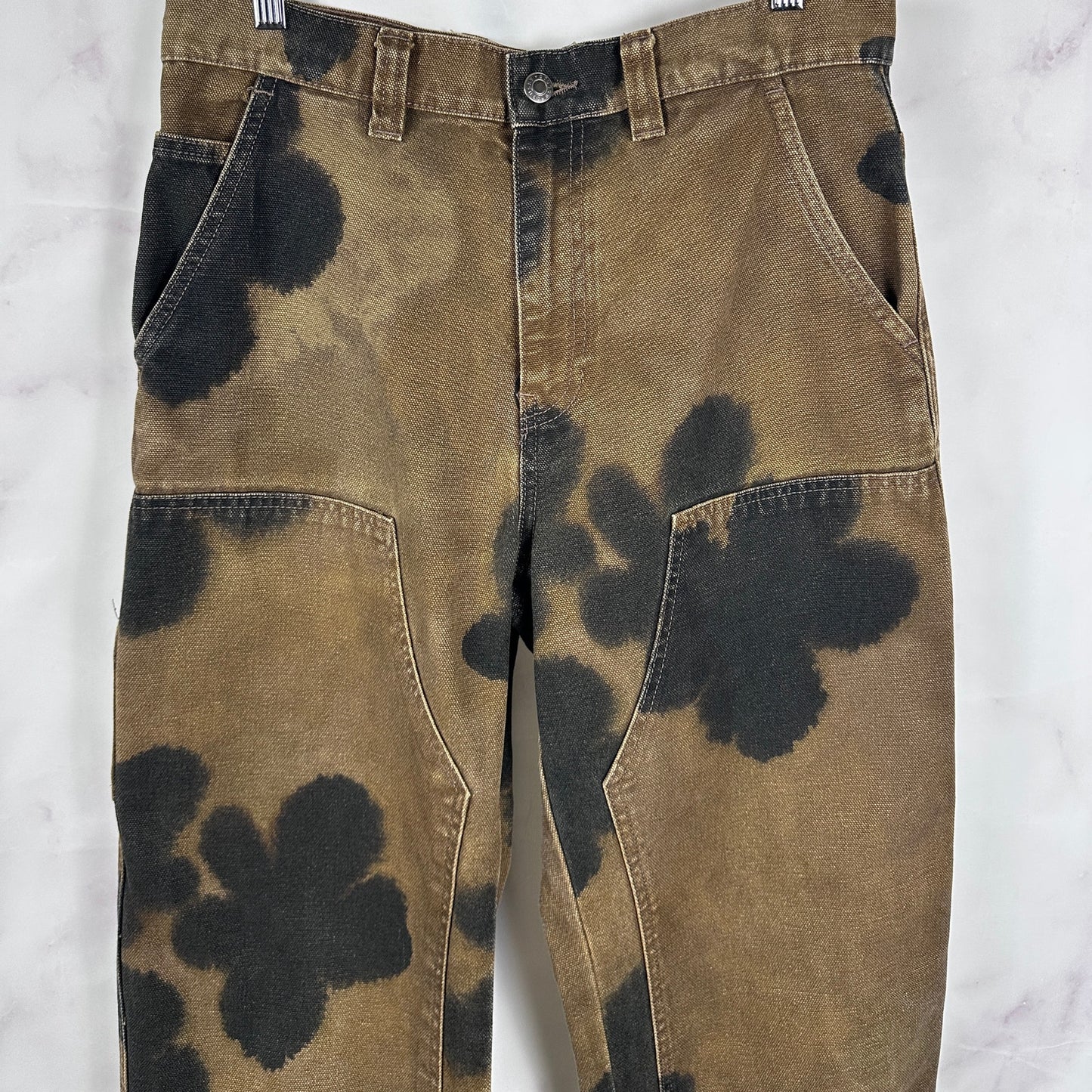 Stussy Floral Dye Double Knee Brown Work Pant