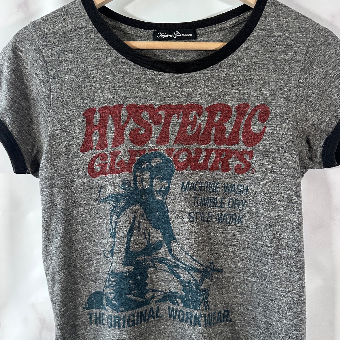 Hysteric Glamour Workwear Heather Grey Ringer Tee