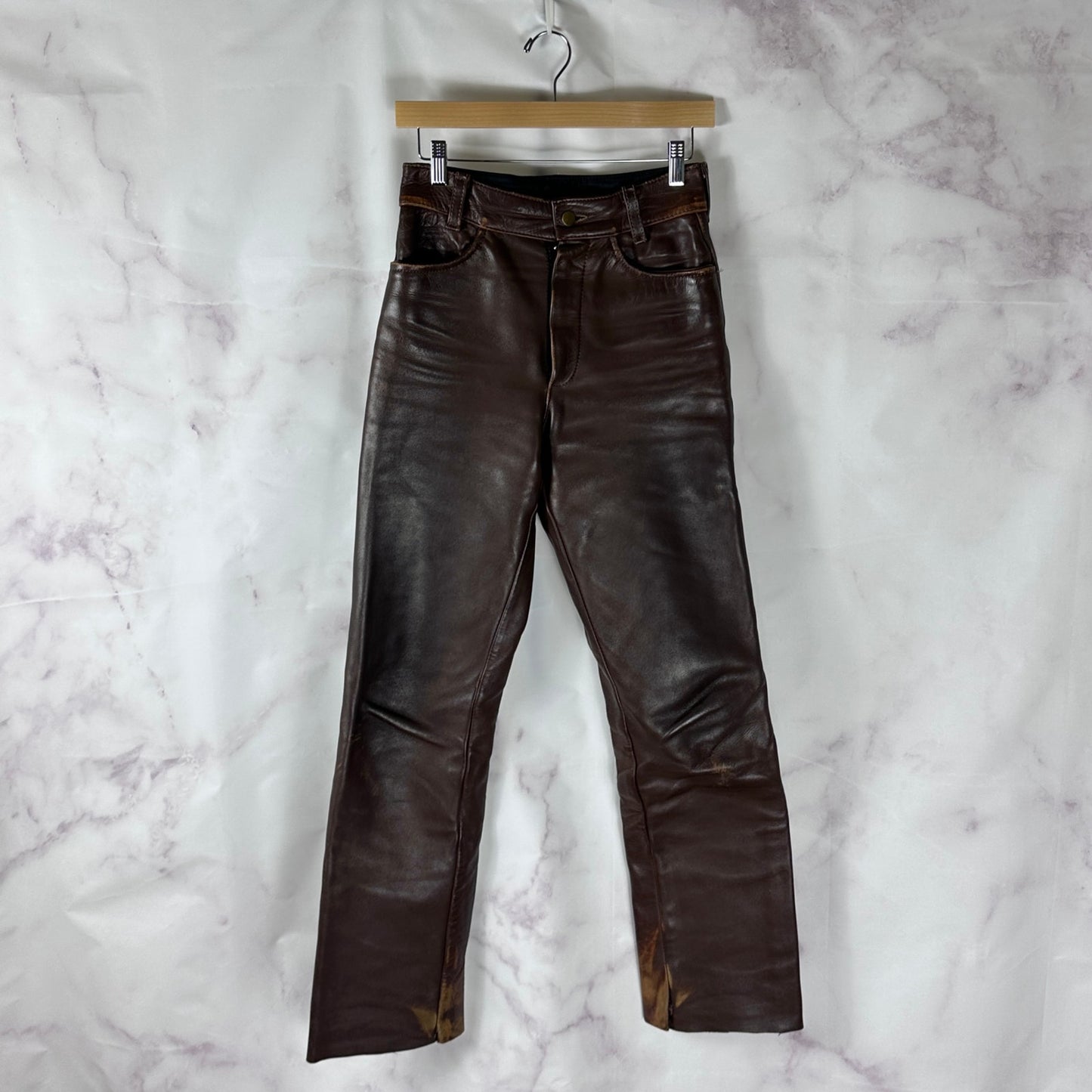 Vanson Vintage Brown Leather Pants