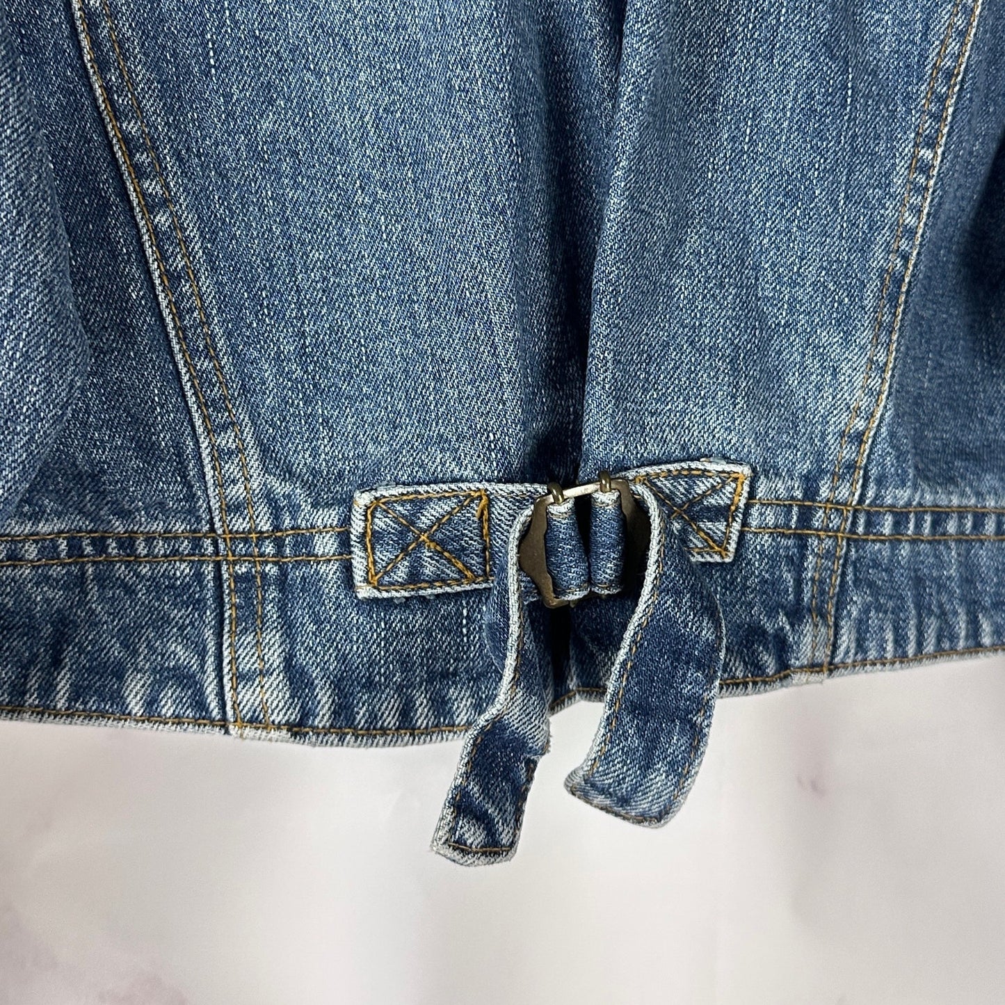 Pony Express French Blue Cropped Denim Jacket