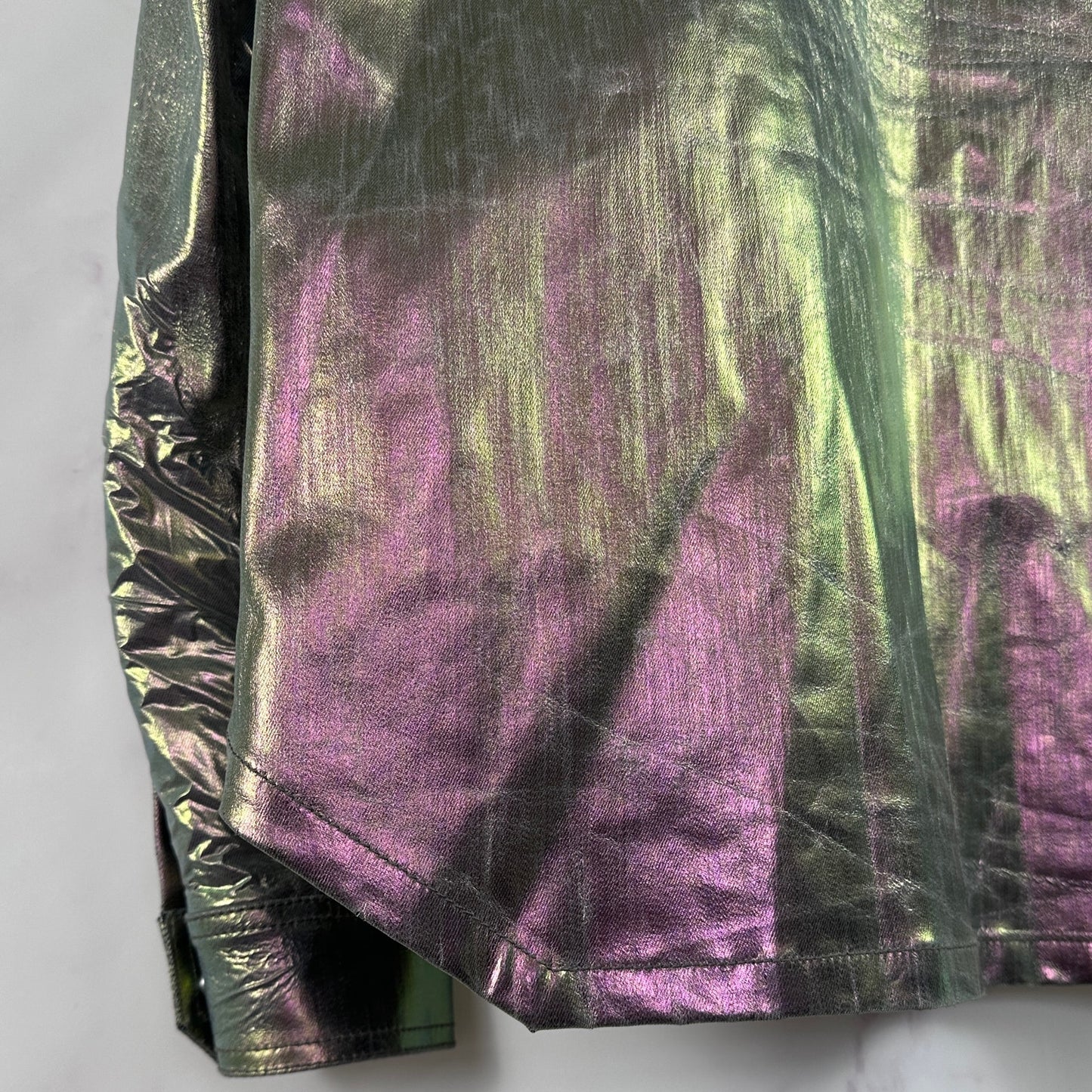 Rick Owens S/S20 Iris Shiny Denim Outershirt