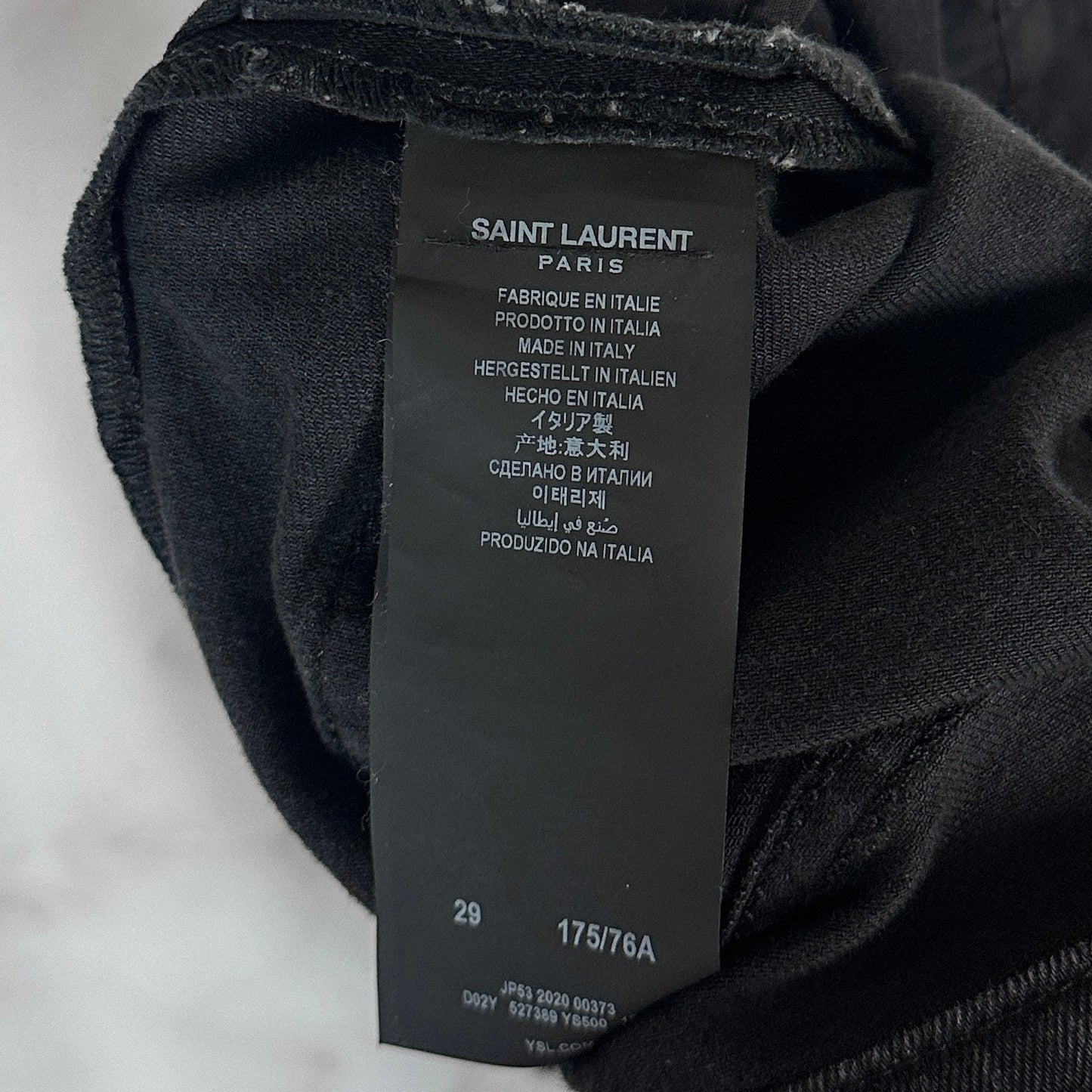 Saint Laurent Paris Black D02 Skinny Low Waist Denim