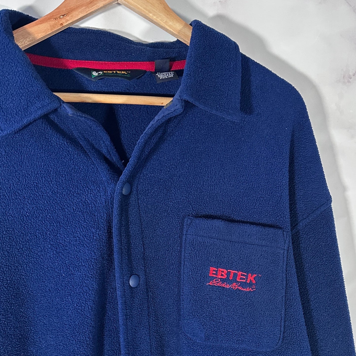 Eddie Bauer EBTEK Blue Fleece Button-Up Shirt
