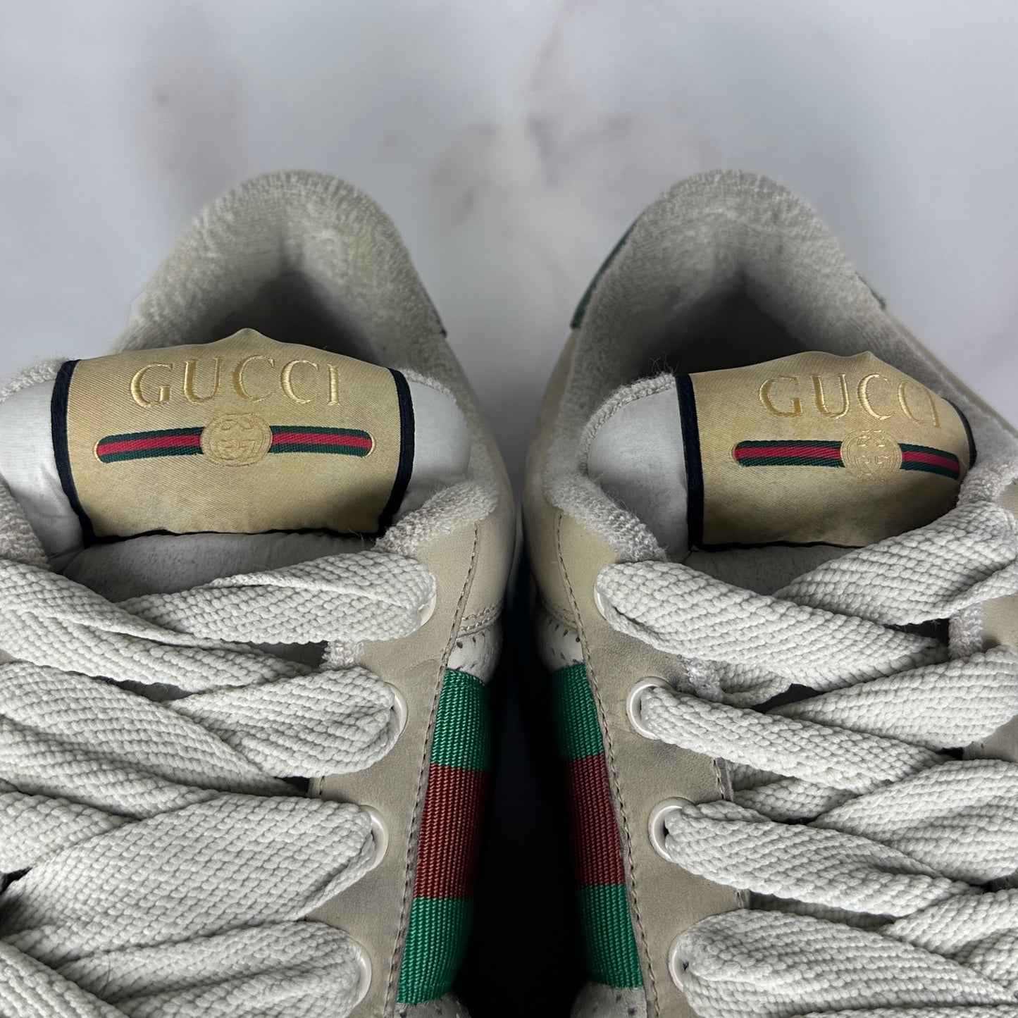 Gucci Double Screener Sneaker Perforated Cream