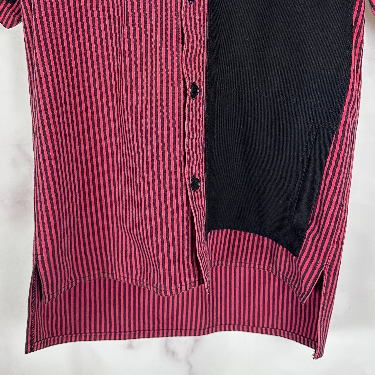 Milkboy Tokyo Red Stripe Work Punk Bowling Shirt